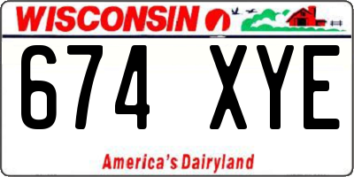 WI license plate 674XYE