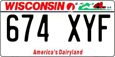 WI license plate 674XYF