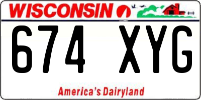 WI license plate 674XYG