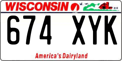 WI license plate 674XYK