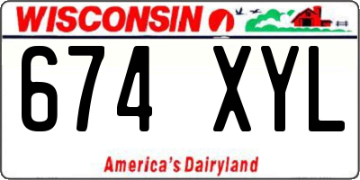 WI license plate 674XYL