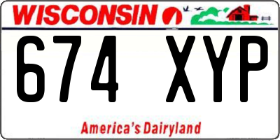 WI license plate 674XYP