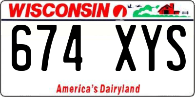 WI license plate 674XYS