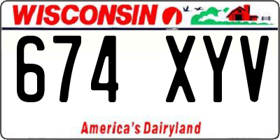 WI license plate 674XYV
