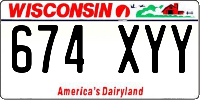 WI license plate 674XYY