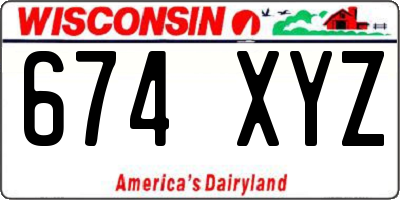 WI license plate 674XYZ