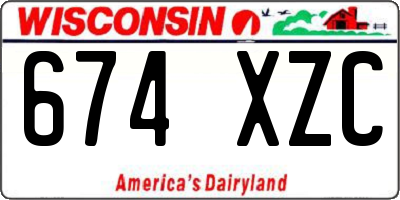 WI license plate 674XZC