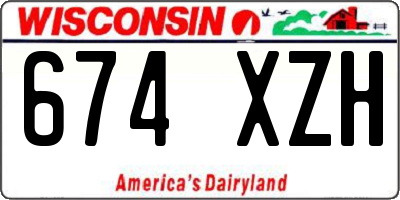WI license plate 674XZH