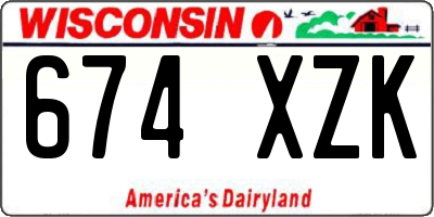 WI license plate 674XZK