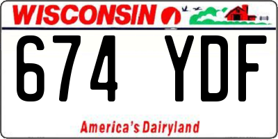 WI license plate 674YDF