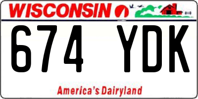 WI license plate 674YDK