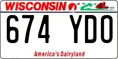 WI license plate 674YDO