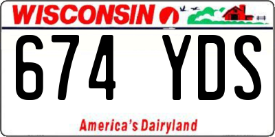 WI license plate 674YDS