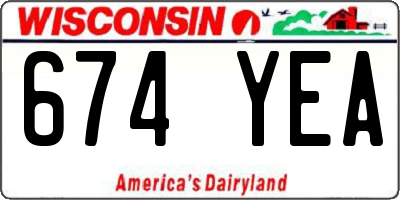 WI license plate 674YEA