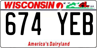 WI license plate 674YEB