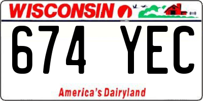 WI license plate 674YEC