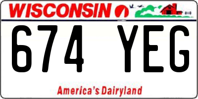WI license plate 674YEG