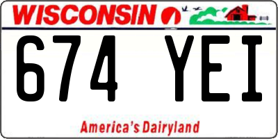 WI license plate 674YEI