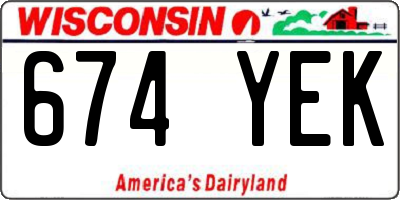 WI license plate 674YEK