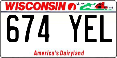WI license plate 674YEL