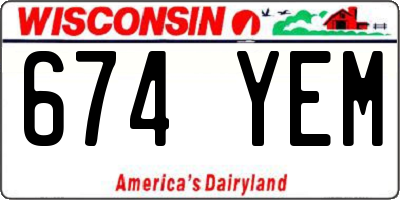 WI license plate 674YEM