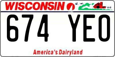 WI license plate 674YEO