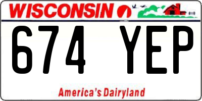 WI license plate 674YEP