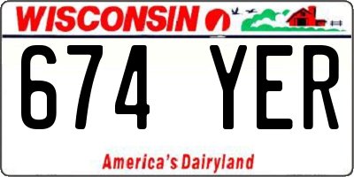 WI license plate 674YER