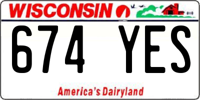 WI license plate 674YES