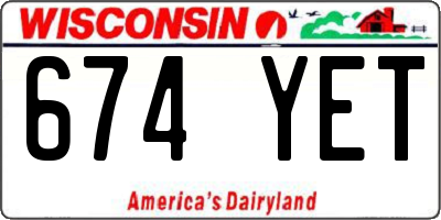 WI license plate 674YET