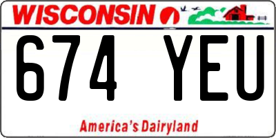 WI license plate 674YEU