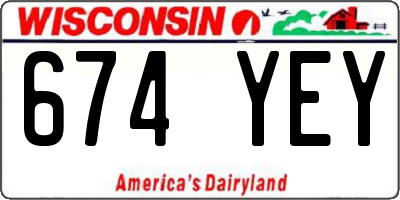 WI license plate 674YEY