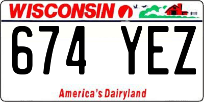 WI license plate 674YEZ