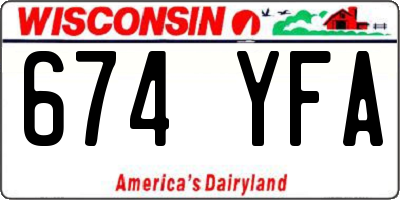 WI license plate 674YFA