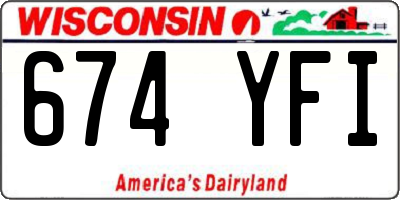 WI license plate 674YFI