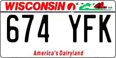 WI license plate 674YFK