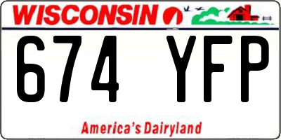 WI license plate 674YFP