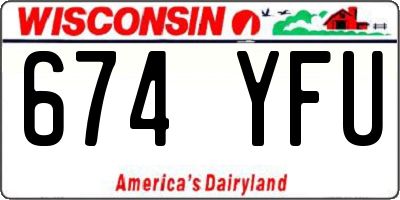 WI license plate 674YFU