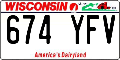 WI license plate 674YFV