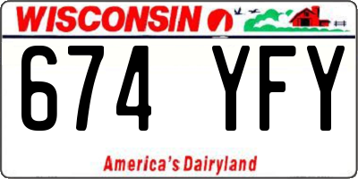WI license plate 674YFY