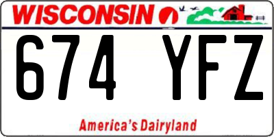 WI license plate 674YFZ