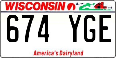 WI license plate 674YGE