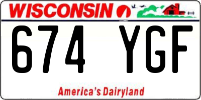WI license plate 674YGF