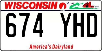 WI license plate 674YHD