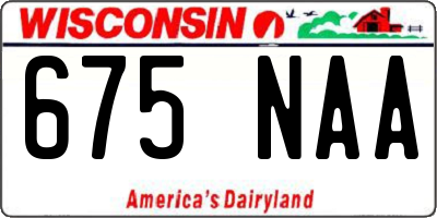 WI license plate 675NAA