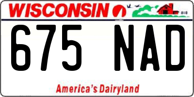 WI license plate 675NAD