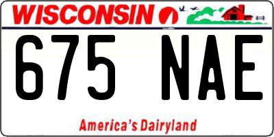 WI license plate 675NAE