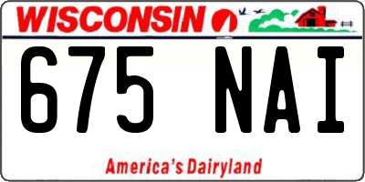 WI license plate 675NAI