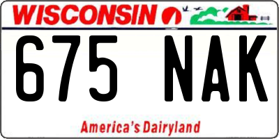 WI license plate 675NAK