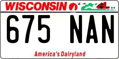 WI license plate 675NAN